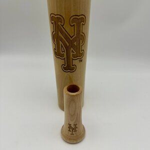 NY Mets Dugout Mugs - Wood Baseball Bat Cup and Shot Glass Set - MLB-Licensed